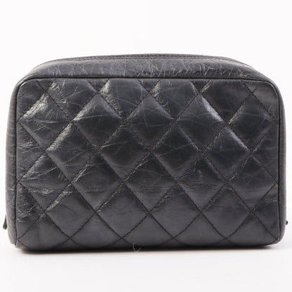 Chanel Around 2008 Made Cambon Pouch Black