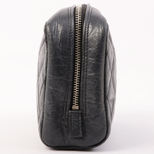 Chanel Around 2008 Made Cambon Pouch Black