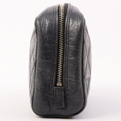 Chanel Around 2008 Made Cambon Pouch Black