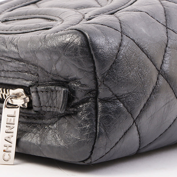 Chanel Around 2008 Made Cambon Pouch Black