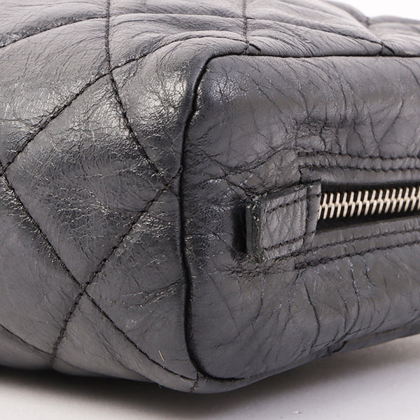 Chanel Around 2008 Made Cambon Pouch Black