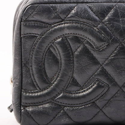 Chanel Around 2008 Made Cambon Pouch Black