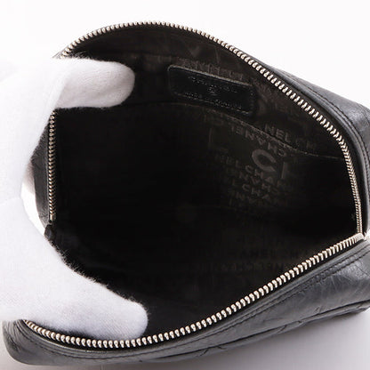 Chanel Around 2008 Made Cambon Pouch Black