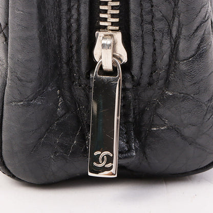 Chanel Around 2008 Made Cambon Pouch Black