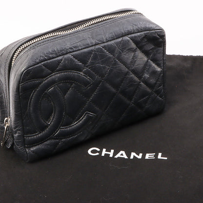 Chanel Around 2008 Made Cambon Pouch Black