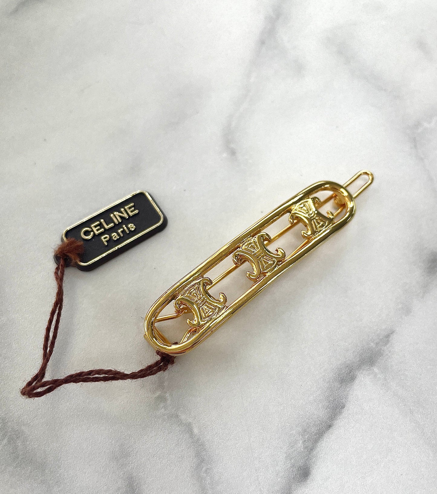 CELINE Triomphe barrette Head accessories hair clip xefm53