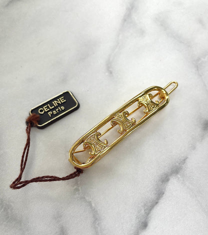 CELINE Triomphe barrette Head accessories hair clip xefm53