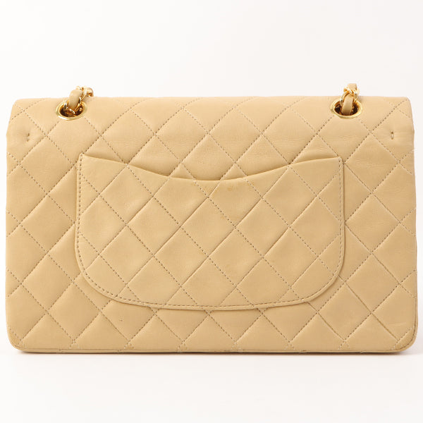 Chanel Around 1992 Made Classic Flap Chain Bag 25Cm Beige