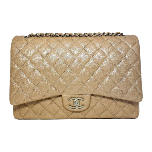 Chanel Maxi Iridescent Beige Flap Bag