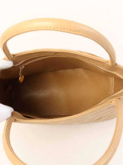 Chanel Around  Caviar Skin Cc Mark Stitch Revival Tote Bag Beige