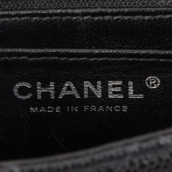 Chanel Around 2005 Made Caviar Skin Classic Flap Chain Bag Mini Black