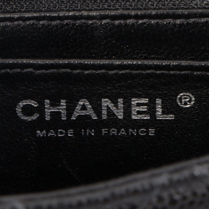 Chanel Around 2005 Made Caviar Skin Classic Flap Chain Bag Mini Black