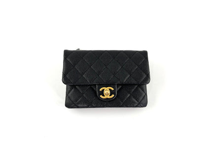 CHANEL Pick me Up Black Caviar Chain Waist Belt Bag