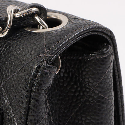 Chanel Around 2005 Made Caviar Skin Classic Flap Chain Bag Mini Black
