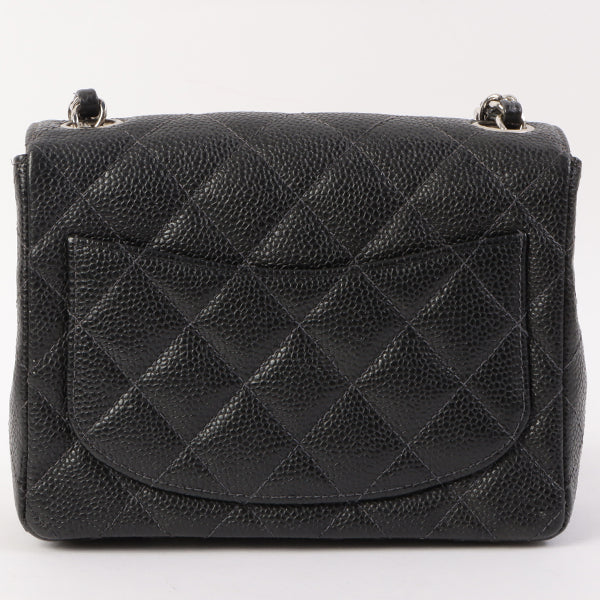 Chanel Around 2005 Made Caviar Skin Classic Flap Chain Bag Mini Black