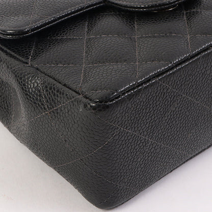 Chanel Around 2005 Made Caviar Skin Classic Flap Chain Bag Mini Black