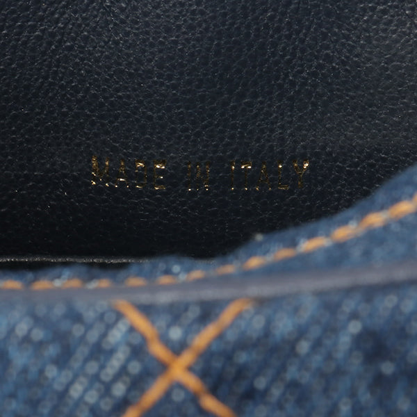 Chanel Around 1997 Made Denim Turn-Lock Mini Chain Bag Indigo
