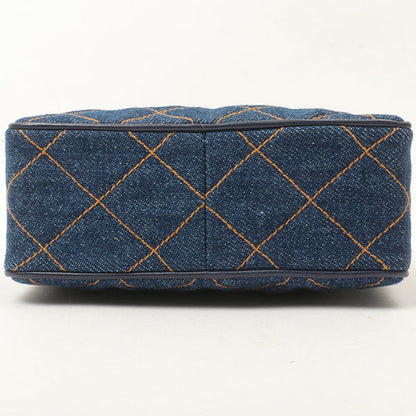 Chanel Around 1997 Made Denim Turn-Lock Mini Chain Bag Indigo