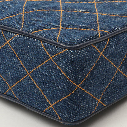 Chanel Around 1997 Made Denim Turn-Lock Mini Chain Bag Indigo
