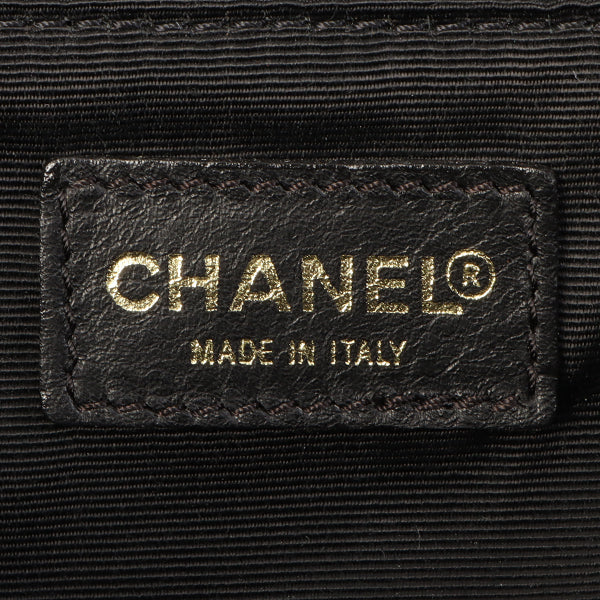 Chanel Around 2001 Made Plastic Bicolor Chain Shoulder Bag Ivory/ Black