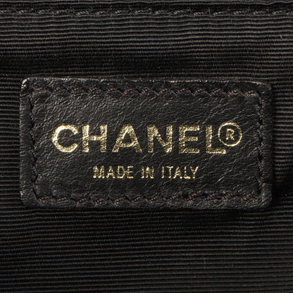 Chanel Around 2001 Made Plastic Bicolor Chain Shoulder Bag Ivory/ Black