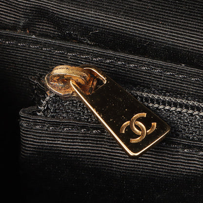 Chanel Around 2001 Made Plastic Bicolor Chain Shoulder Bag Ivory/ Black