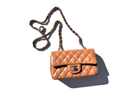 CHANEL Caramel Brown 2022 Rectangular Mini Flap