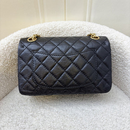 Chanel Classic 2.55 Reissue Mini Flap in Black Distressed Calfskin AGHW (Model: AS0874)