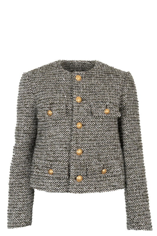 CELINE Chausseur Tweed Jacket Green