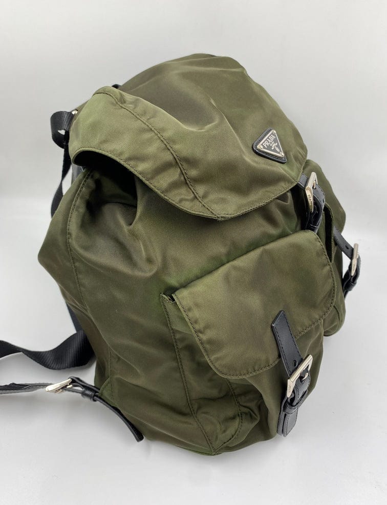 Prada Green Nylon Backpack