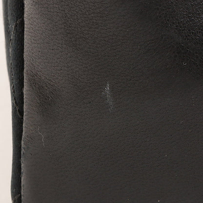 CHANEL Around 1990 Made Leather Silk Satin Combination Design Flap Bijoux Chain Bag Mini Black