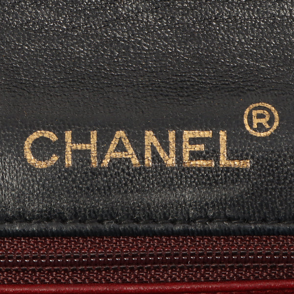 Chanel Around 1995 Made Classic Flap Chain Top Handle Bag Mini Black