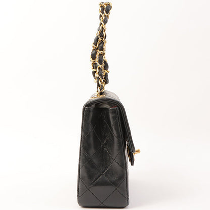 Chanel Around 1995 Made Classic Flap Chain Top Handle Bag Mini Black