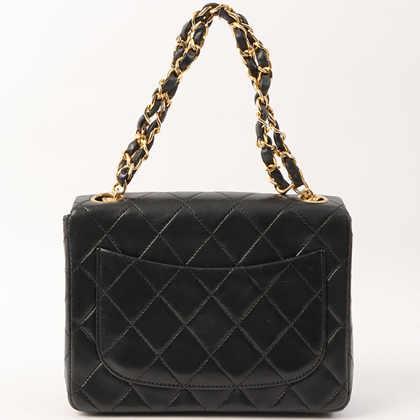 Chanel Around 1995 Made Classic Flap Chain Top Handle Bag Mini Black