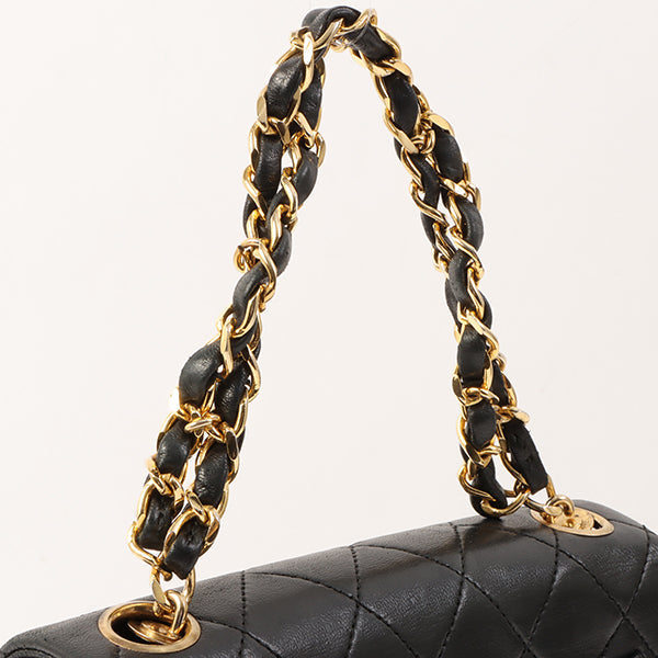 Chanel Around 1995 Made Classic Flap Chain Top Handle Bag Mini Black
