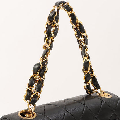 Chanel Around 1995 Made Classic Flap Chain Top Handle Bag Mini Black