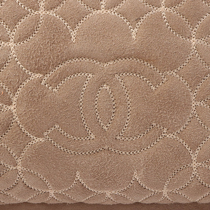 Chanel Around 2006 Made Mouton Cc Mark Stitch Shoulder Bag With Pouch Grey Beige