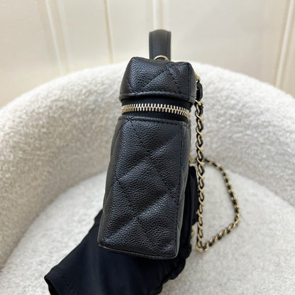 [Brand New - Local Full Set] Chanel 25P Vanity / Clutch with Chain (LP Style Bag) in Black Caviar and LGHW (Model: AP4385)
