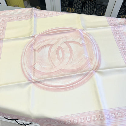 Chanel VIP Gift 65 x 65 cm Scarf in Pink Silk