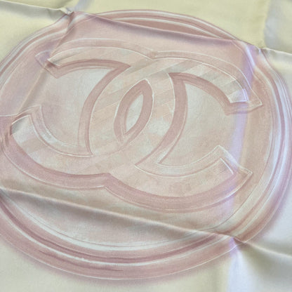 Chanel VIP Gift 65 x 65 cm Scarf in Pink Silk