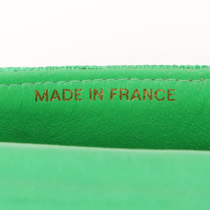Chanel Around 1992 Made Linen Mademoiselle Stitch Turn-Lock Chain Bag Mini Green