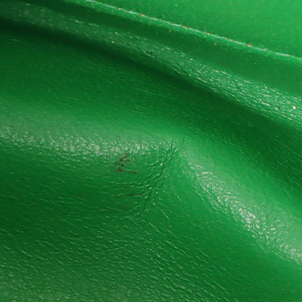 Chanel Around 1992 Made Linen Mademoiselle Stitch Turn-Lock Chain Bag Mini Green
