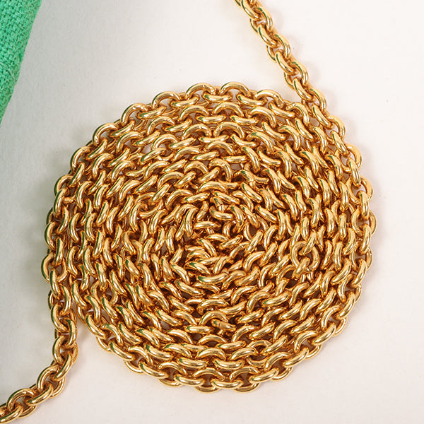Chanel Around 1992 Made Linen Mademoiselle Stitch Turn-Lock Chain Bag Mini Green