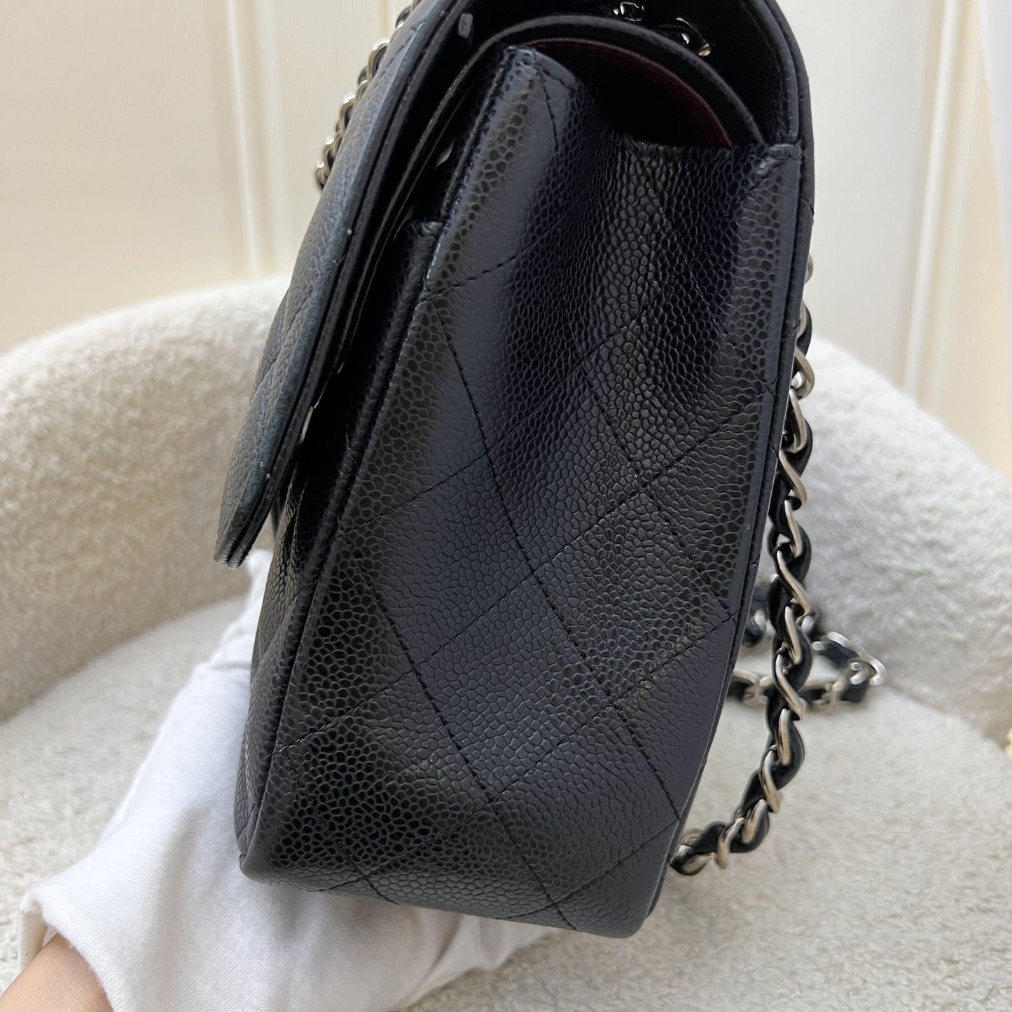 Chanel Jumbo Classic Flap DF in Black Caviar and SHW