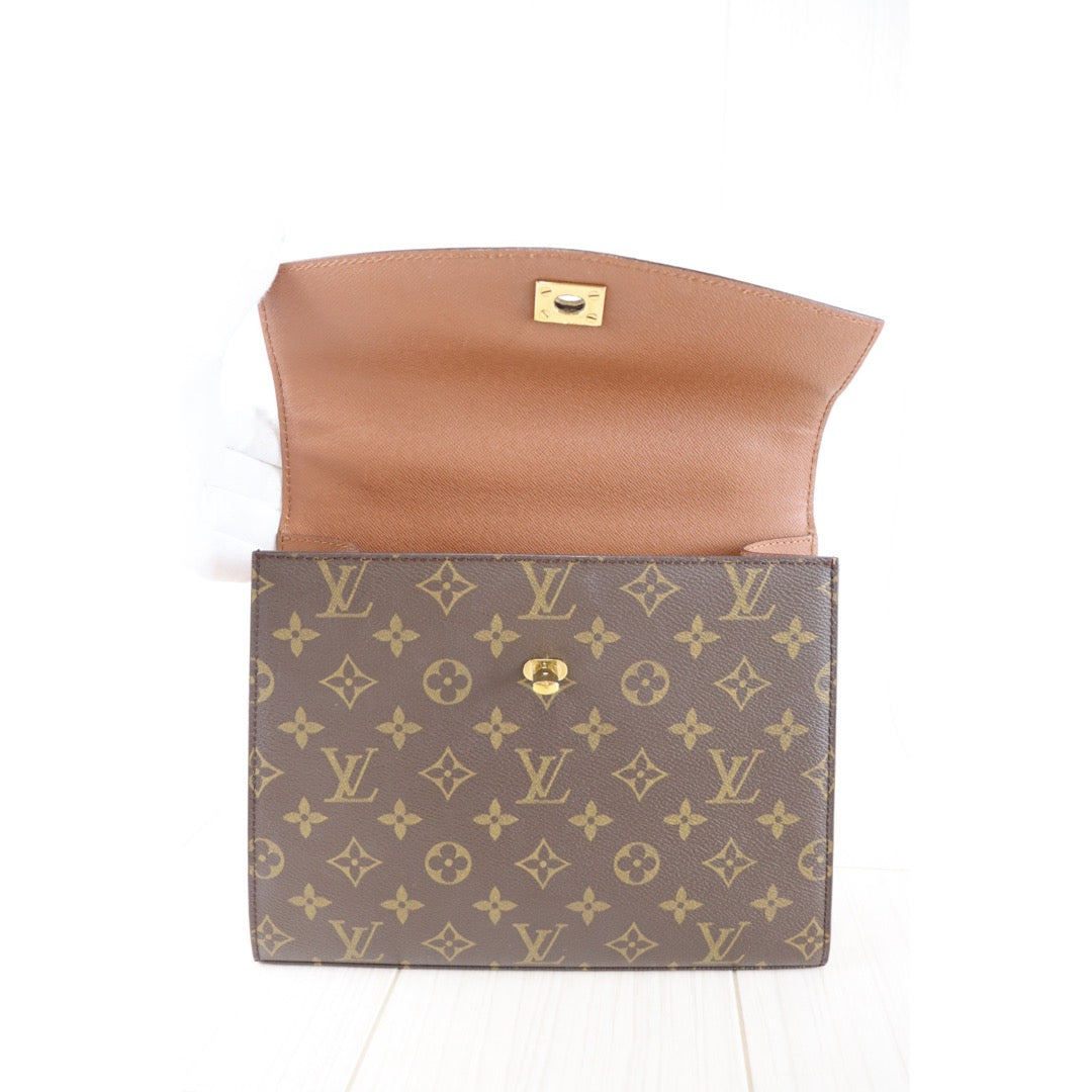 Rank A ｜LV Malesherbes Kelly Style Gold Evening Top Handle Satchel Bag ｜092705