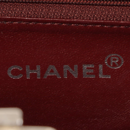 CHANEL Around 1995 Made Wood Cc Mark Logo Vanity Brown