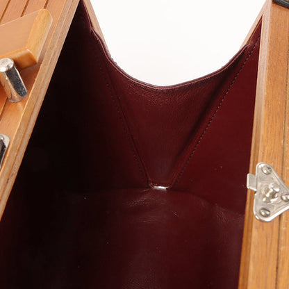 CHANEL Around 1995 Made Wood Cc Mark Logo Vanity Brown