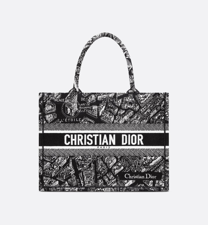 DIOR BOOK TOTE MEDIUM Plan de Paris Embroidery