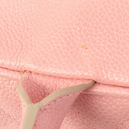 Chanel Around 2005 Made Caviar Skin Cc Mark Stitch Boston Bag Pink