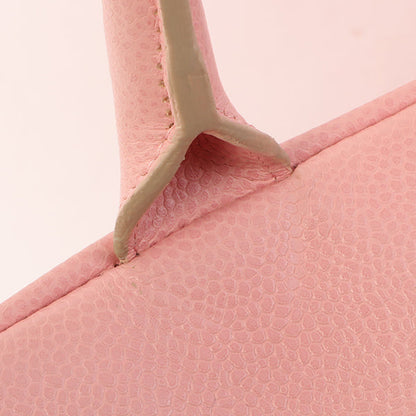 Chanel Around 2005 Made Caviar Skin Cc Mark Stitch Boston Bag Pink